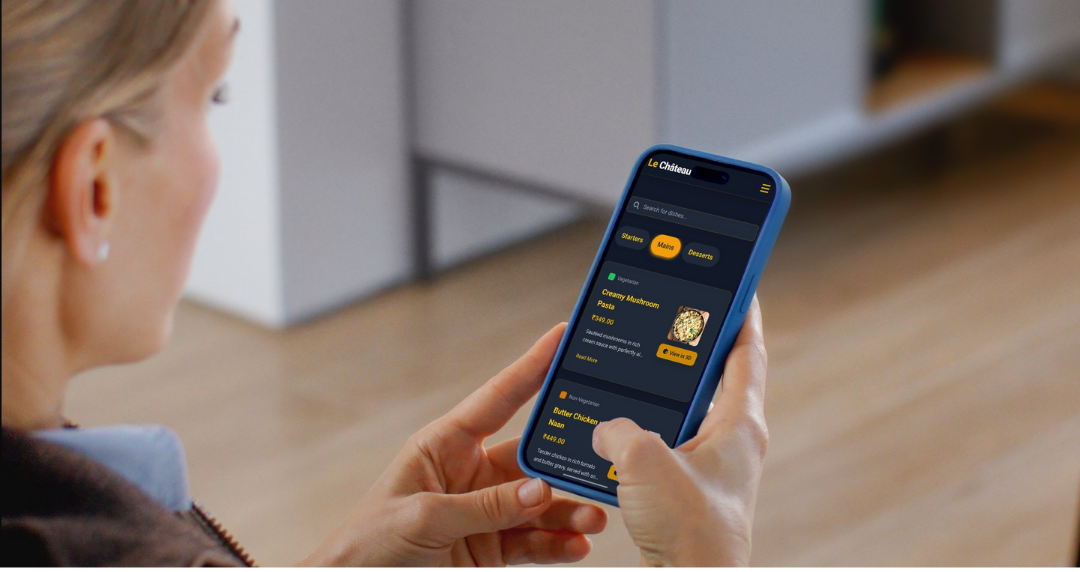 Dark themed interactive menu